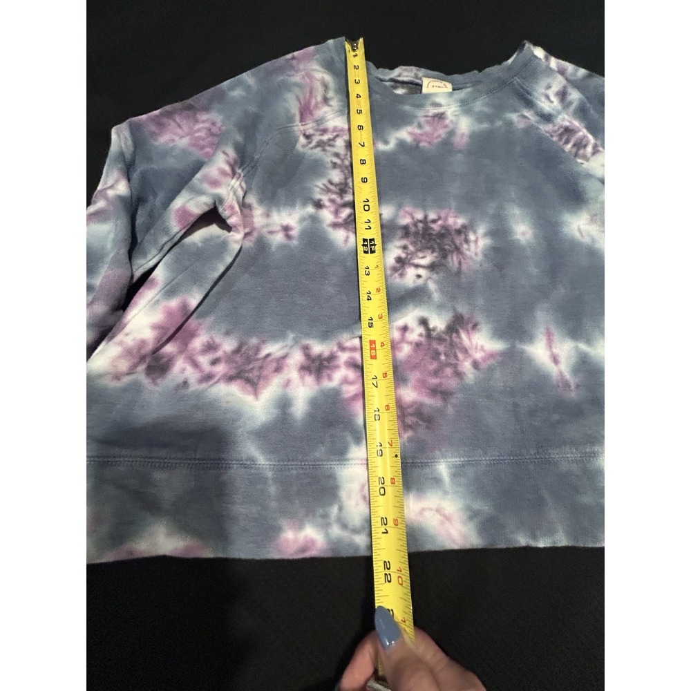 Urban Rebel Cropped Tie Dye Sweatshirt Sz L Oversized Blue Cotton Blend Trendy - Picture 9 of 14